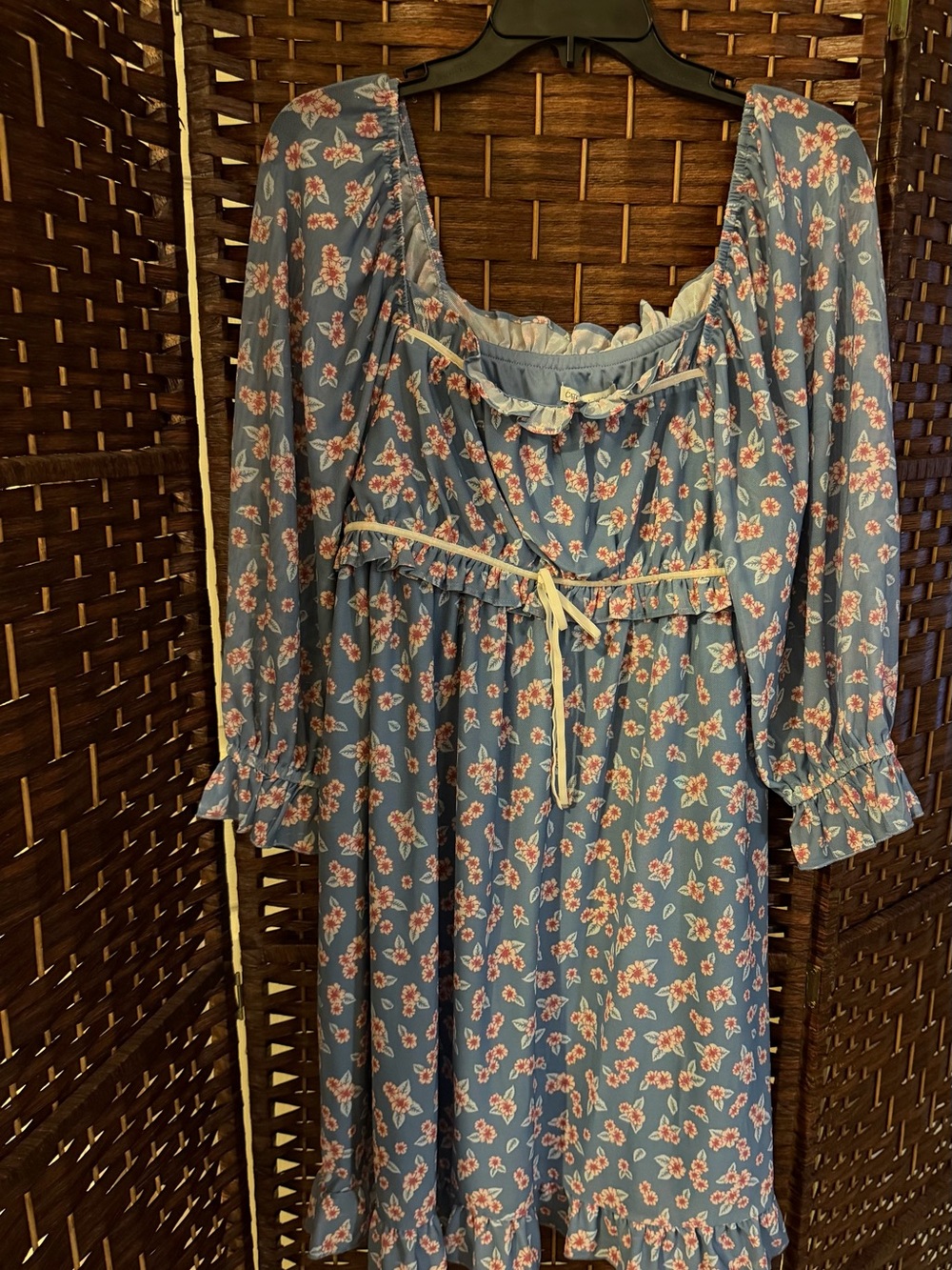 Cato Blue Floral Mini Dress with Pink Print